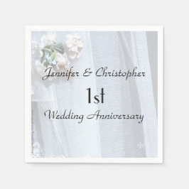 ヴィンテージレース紙ナプキンス結婚1周年記念 スタンダードカクテルナプキン