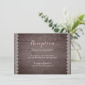 ヴィンテージレース素朴なウェディングレセプションカード 招待状 (スタンド正面)