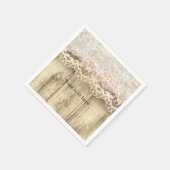 ヴィンテージレース素朴ウッドディナーディナーカクテルナプキンズ スタンダードカクテルナプキン (角)