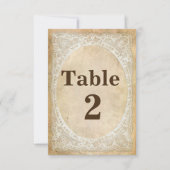 ヴィンテージレース素朴ロマンステーブル番号カード 招待状 (正面)