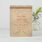 ヴィンテージレース素朴結婚式招待状 招待状 (スタンド正面)