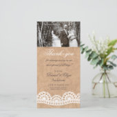 ヴィンテージレース結婚の感謝フォトカード サンキューカード (スタンド正面)
