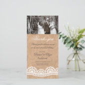 ヴィンテージレース結婚の感謝フォトカード サンキューカード (スタンド正面)