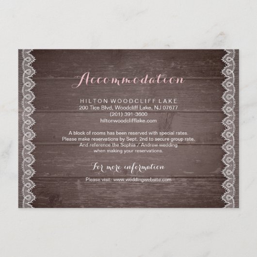 ヴィンテージレース結婚ラスピー エンクロージャーカード (正面)