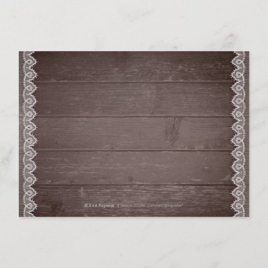 ヴィンテージレース結婚ラスピー エンクロージャーカード (裏面)