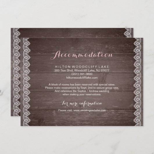 ヴィンテージレース結婚ラスピー エンクロージャーカード (正面/裏面)