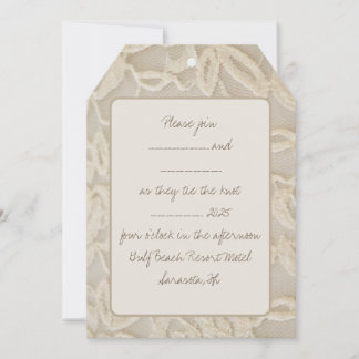 ヴィンテージレース結婚式招待状