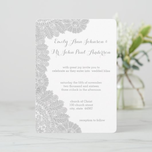 ヴィンテージレース結婚式招待状 招待状 (スタンド正面)