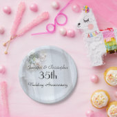 ヴィンテージレース結婚35周年記念 ペーパープレート (パーティー)