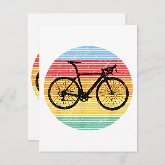 ヴィンテージレース自転車おもしろいロードバイクレーサーギフト エンクロージャーカード (正面/裏面)