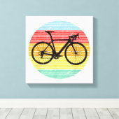 ヴィンテージレース自転車おもしろいロードバイクレーサーギフト キャンバスプリント (インサイチュ (ウッドフロア))
