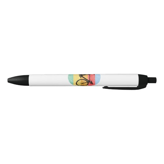 ヴィンテージレース自転車おもしろいロードバイクレーサーギフト 黒ボールペン (ボトム)