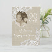 ヴィンテージレース誕生日と写真 招待状 (スタンド正面)