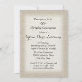 ヴィンテージレース誕生日と写真 招待状 (裏面)