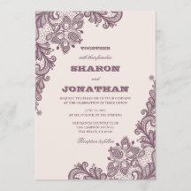 ヴィンテージレース赤面ピンク&マウヴ素朴ズ結婚