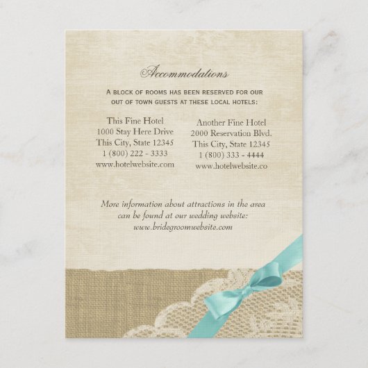 ヴィンテージレース、アクアボウおよびバーラップ情報カード エンクロージャーカード (正面)