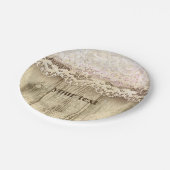 ヴィンテージレース&ウッド素朴ウェディングパーティープレート ペーパープレート (アングル)