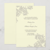 ヴィンテージレース |シルバー |結婚式招待状 招待状 (正面/裏面)