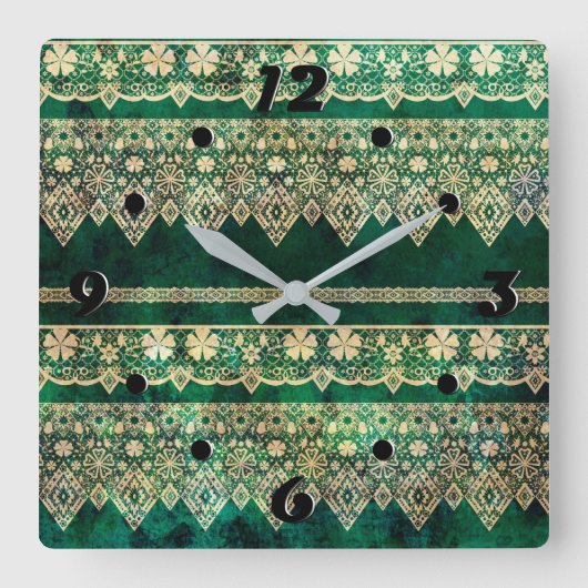 ヴィンテージレース スクエア壁時計 (正面)