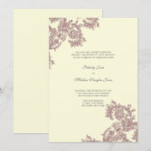 ヴィンテージレース |ナス実在植物 |結婚式招待状 招待状 (正面/裏面)