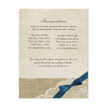 ヴィンテージレース、ネイビーボウ、バーラップ情報カード