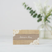 ヴィンテージレース&バーラップテクスチャ 名刺 (スタンド正面)