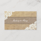 ヴィンテージレース&バーラップテクスチャ 名刺 (正面)