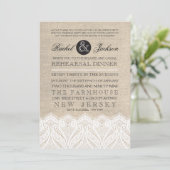 ヴィンテージレース&バーラップリハーサルディナー招待状 招待状 (スタンド正面)