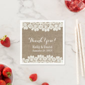 ヴィンテージレース&バー素朴ラップ結婚サンキュー スタンダードカクテルナプキン (インサイチュ)