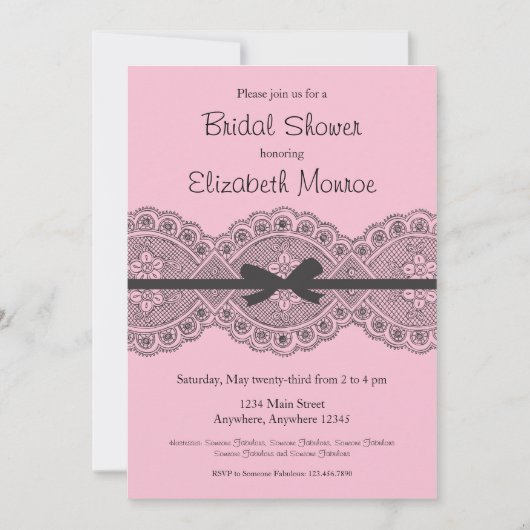「ヴィンテージレース」ブライダルシャワー招待状 招待状 (正面)