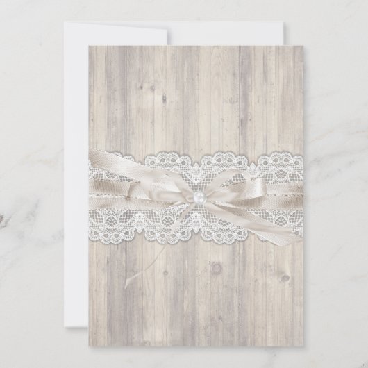 ヴィンテージレース&ボウ素朴フォト誕生のお知らせ 案内状 (裏面)