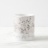 ヴィンテージレース&リネンありがとう コーヒーマグカップ (中央)