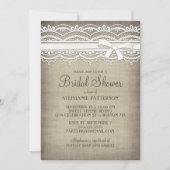 ヴィンテージレース&リネンエレガ素朴ンスブライダルシャワー 招待状 (正面)
