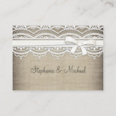 ヴィンテージレース&リネン素朴テーブルのシーティングカード プレイスカード (裏面)