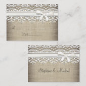 ヴィンテージレース&リネン素朴テーブルのシーティングカード プレイスカード (正面/裏面)