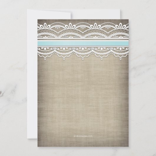 ヴィンテージレース&リーネンエレガ素朴ンスブライダルシャワー 招待状 (裏面)
