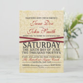 ヴィンテージレース&レッドリボン結婚式招待状 招待状 (スタンド正面)