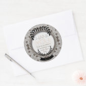 ヴィンテージレース&ローレルサンキューラウンドシールラベル ラウンドシール (封筒)