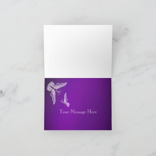 ヴィンテージレース&蝶パープルオンブレありがとう サンキューカード (内部)