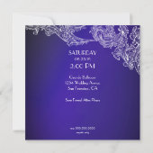 ヴィンテージレース&蝶ブルーオンブレ披露宴 招待状 (裏面)