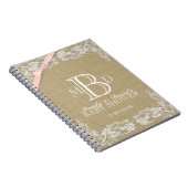 ヴィンテージレース&赤面ボウゲストブック ノートブック (右側)