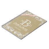 ヴィンテージレース&赤面ボウゲストブック ノートブック (左側)