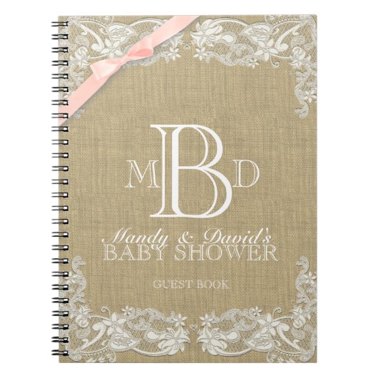 ヴィンテージレース&赤面ボウゲストブック ノートブック (正面)