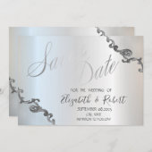 ヴィンテージレー縁どス・シルバー保存日 セーブザデート (正面/裏面)