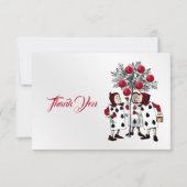 ヴィンテージレ絵画ッドのバラ サンキューカード (正面)