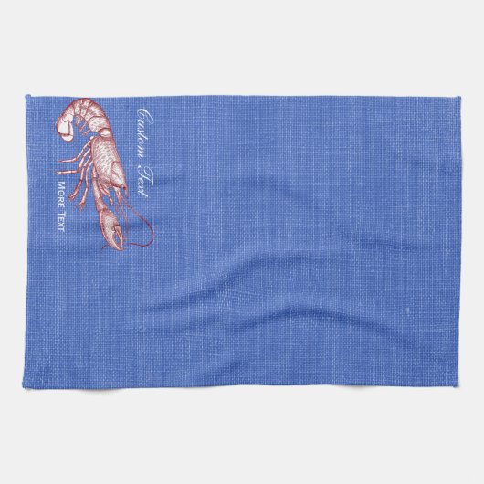 ヴィンテージレ航海のッドロブスターカスタムビーチハウス キッチンタオル (横)
