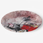ヴィンテージレ芸術的ッドオールドカー  ペーパープレート (アングル)