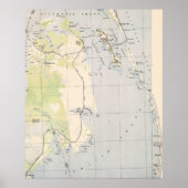 ヴィンテージロアノケ島と外銀の地図NC ポスター (正面)