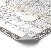 ヴィンテージロアーマンハッタンの地図(1865) ポスター (角)