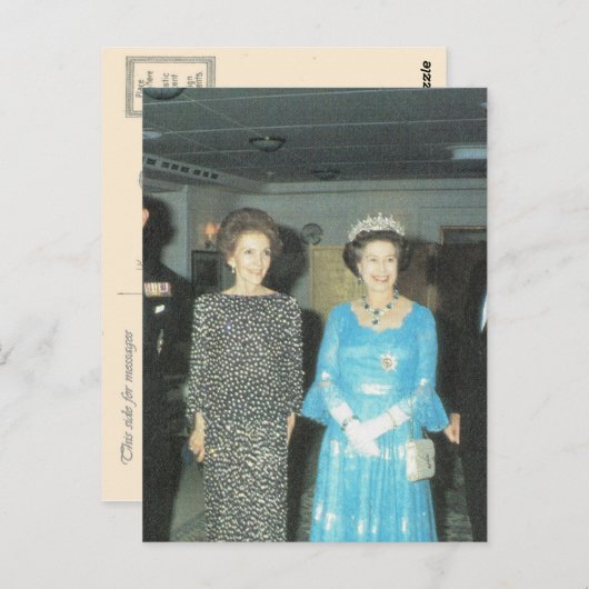 ヴィンテージロイヤリティークイーンアンドナンシーレーガン ポストカード (正面/裏面)